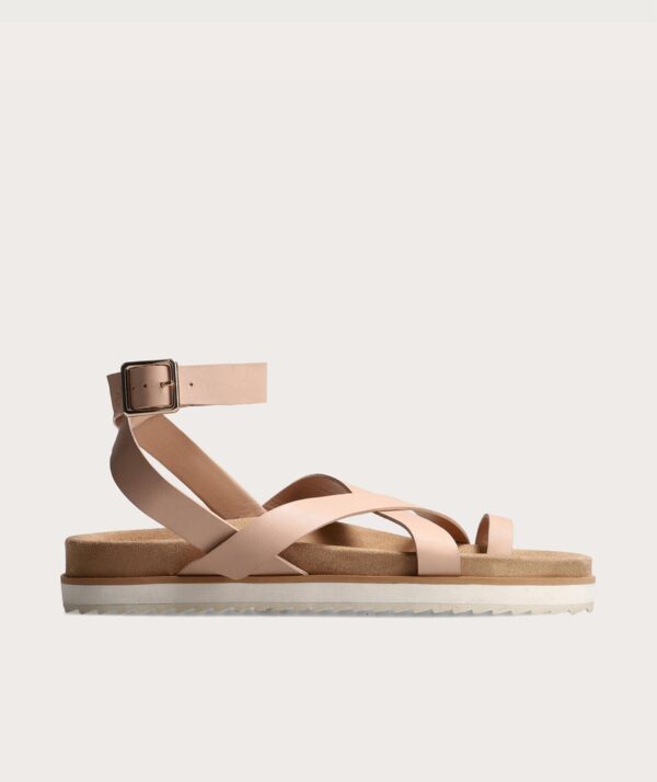 Ladies Strappy Flatform Sandal - Nude