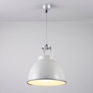 Original BTC Titan Size 1 Pendant Light, Putty Grey with Etched Glass