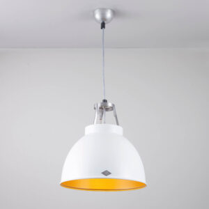 Original BTC Titan Size 1 Pendant Light, White/Gold Interior