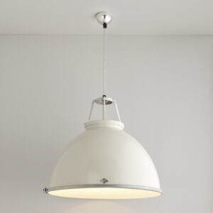 Original BTC Titan Size 5 Pendant Light, Putty Grey with Etched Glass