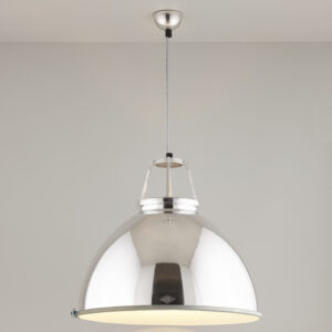 Original BTC Titan Size 5 Pendant Light, Natural Aluminium with Etched Glass