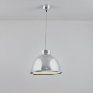 Original BTC Giant 0 Pendant Light, Natural Aluminium with Wired Glass