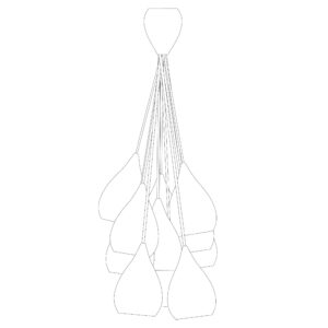 Original BTC Drop One Grouping of Eleven Pendant Light, Matt