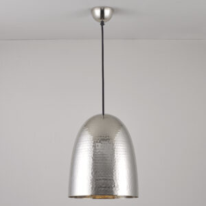 Original BTC Stanley Large Pendant Light, Hammered Nickel Plated