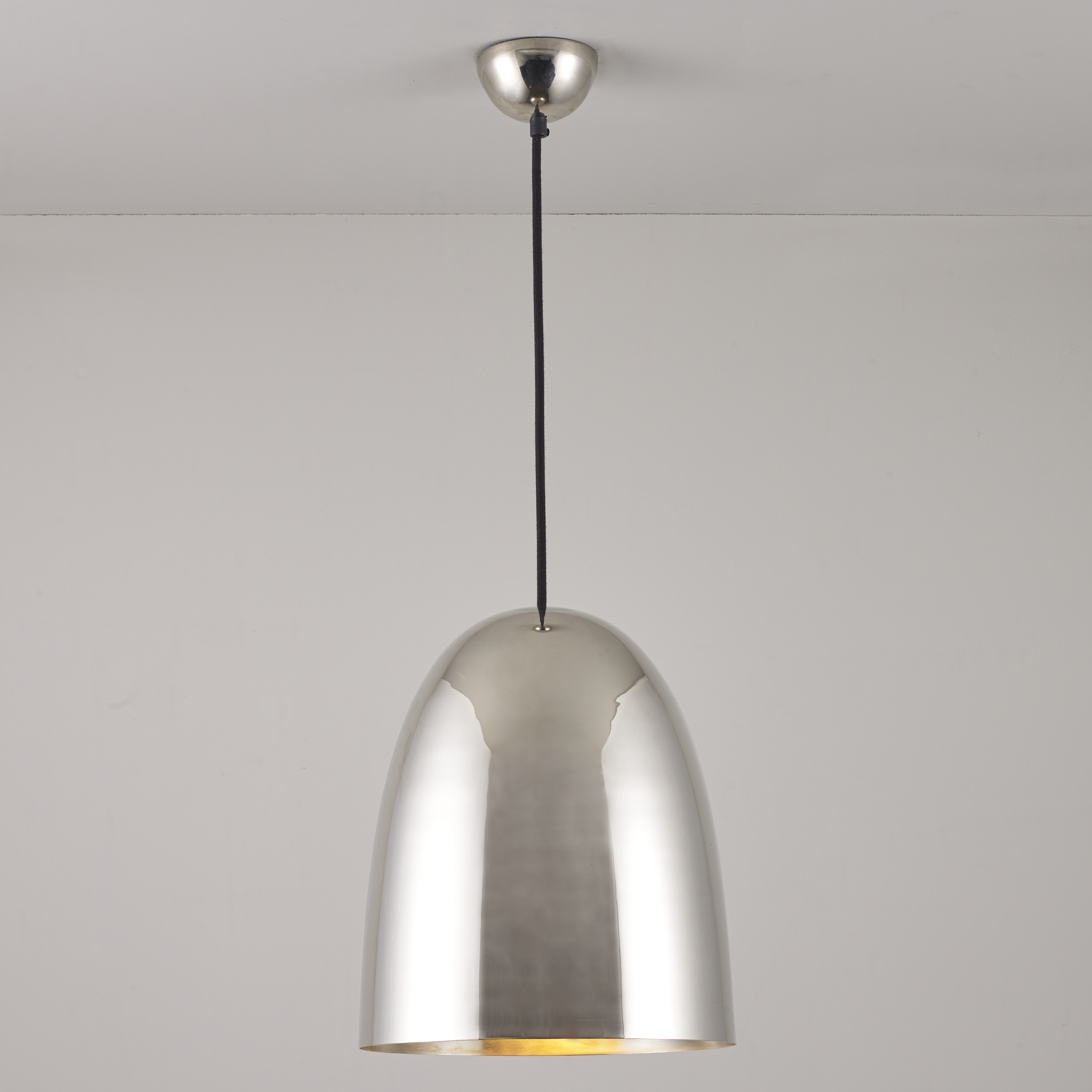 Original BTC Stanley Large Pendant Light, Polished Nickel Plated
