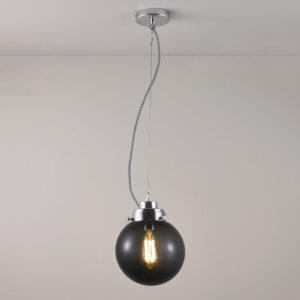 Original BTC Small Globe, Anthracite and chrome with black & white braided cable