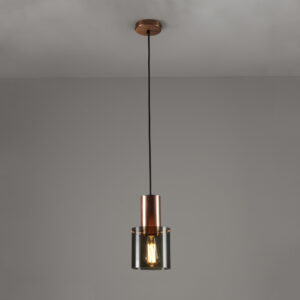 Original BTC Walter Copper Pendant, Size 1, Anthracite