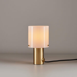 Original BTC Walter Table, Brass, Size 1, Opal Glass