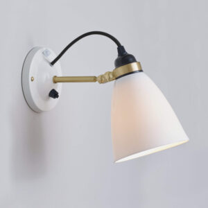 Original BTC Hector 30 Wall Switched, Satin Brass, Natural, with Black Cable