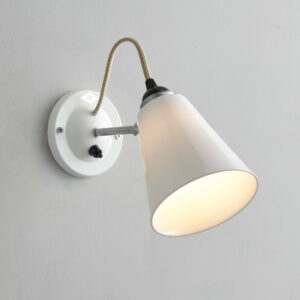 Original BTC Hector Medium Flowerpot Switched Wall Light, Natural