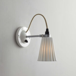 Original BTC Hector Small Pleat Switched Wall Light, Natural
