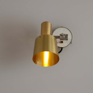 Original BTC Chester Wall Light, Satin Brass, Black Braided Cable