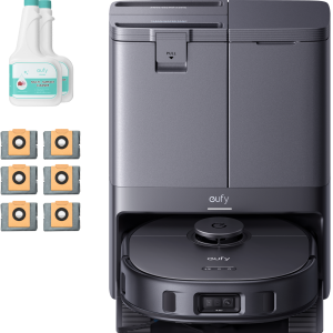 eufy X10 Pro Omni + 2 bottles of eufy Floor Cleaning Solution+6 Replacement Dustbags Black