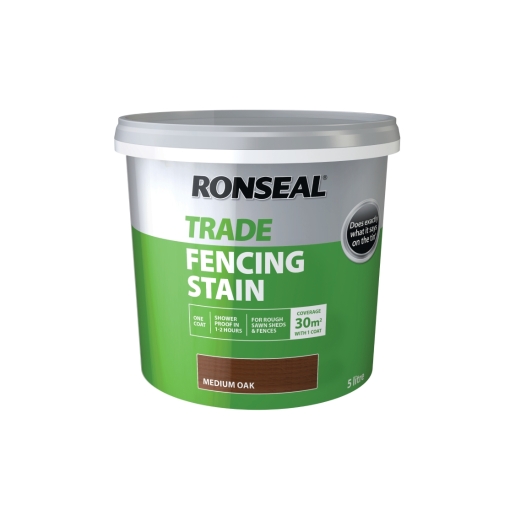 Ronseal Trade 5L Fencing Stain Medium Oak