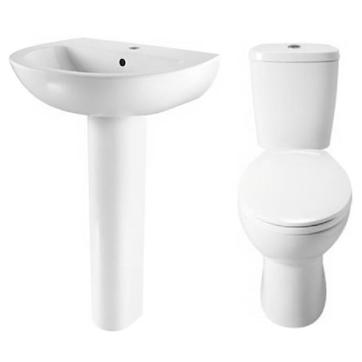 5 Piece Ceramic Bathroom Suite