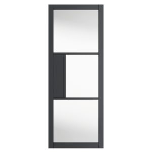 JB Kind Cosmo Grey Pre Finished Clear Glazed Door 1981 x 762 x 35mm