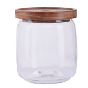 Glass Storage Jar With Wooden Lid 860ml - Funky Chunky Furniture