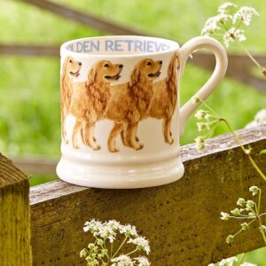 Emma Bridgewater Seconds Golden Retriever 1/2 Pint Mug - Unique Handmade & Handpainted English Earthenware Tea/Coffee Mug