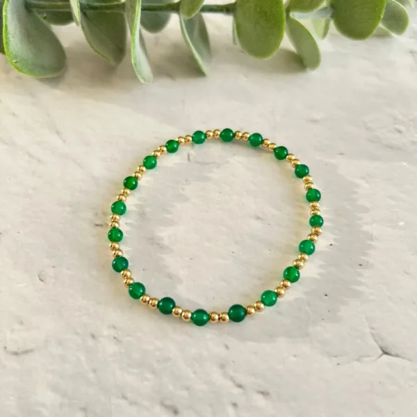 Green Gemstone Bracelet | Metal: Gold Filled | Bracelet Length: Custom Size