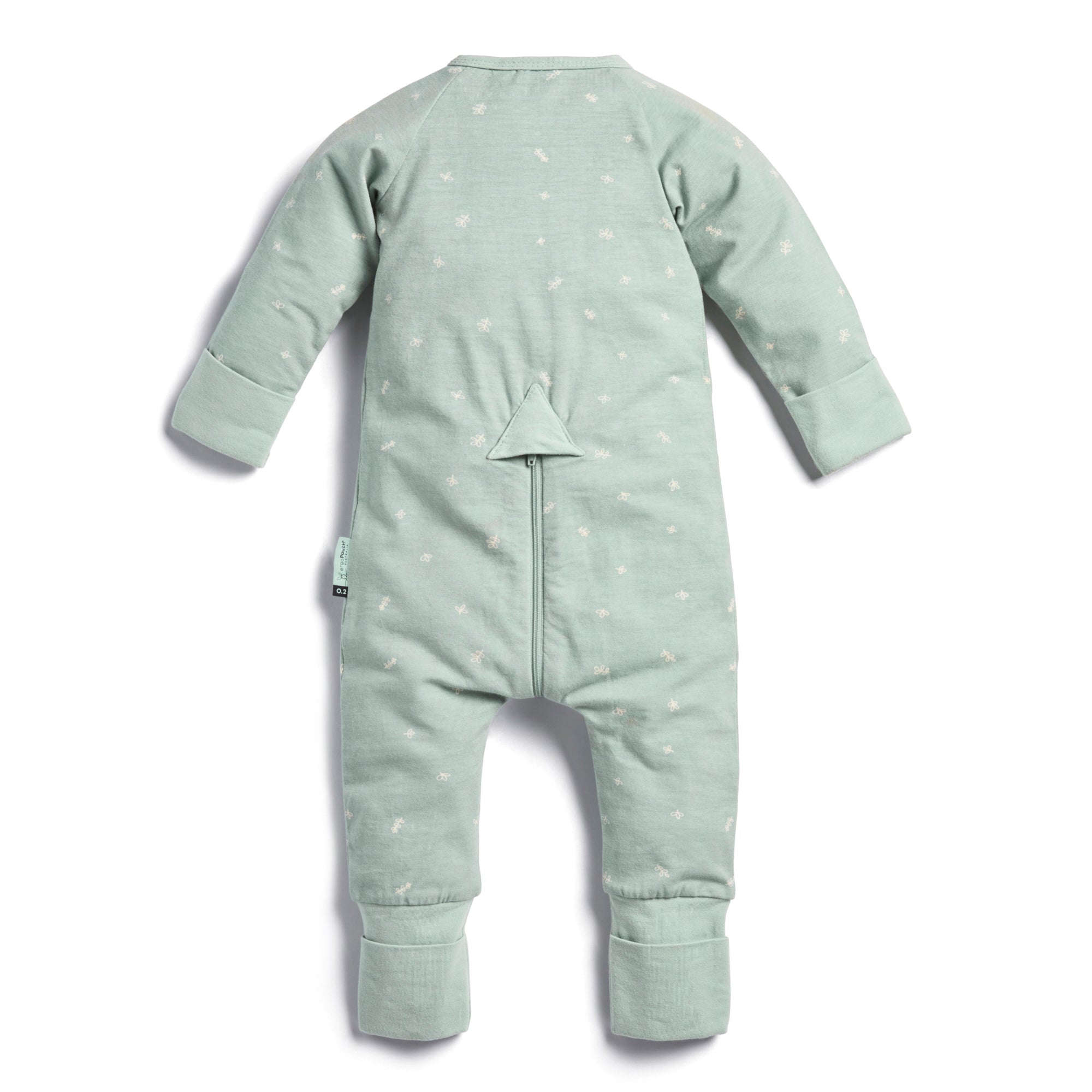 ergoPouch ErgoPouch - Organic Layers Long Sleeve Babygrow - Sage - Mild 0.2 TOG - 00-03M - Image 3