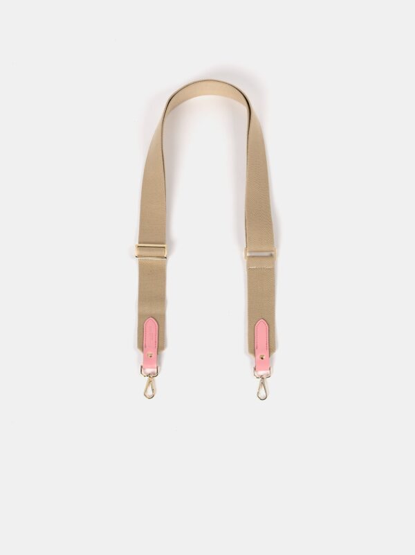 The Webbing Shoulder Strap - Sand & Pink Icing