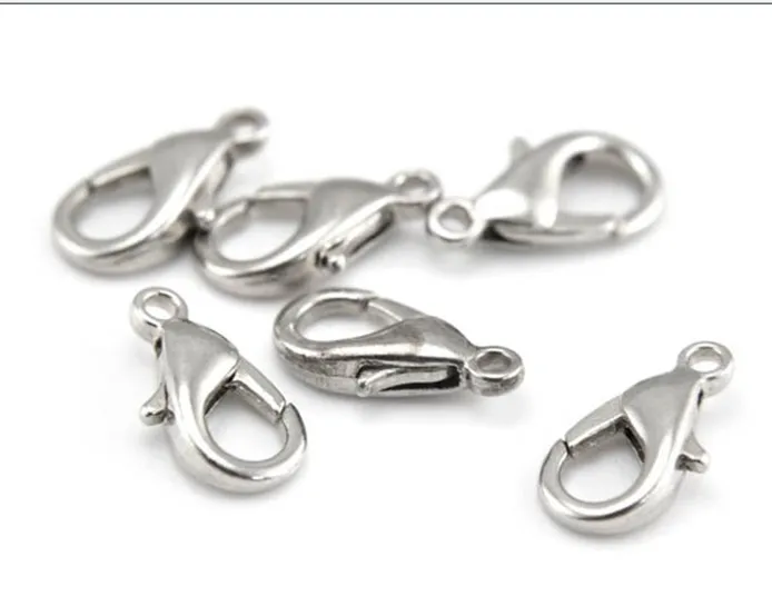 100pcs 17mm jewelry findings Stainless steel lobster clasps Fit necklace bracelet DIY accessories