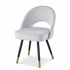 Grey Matte Velvet Dining Chair Set Of 2
