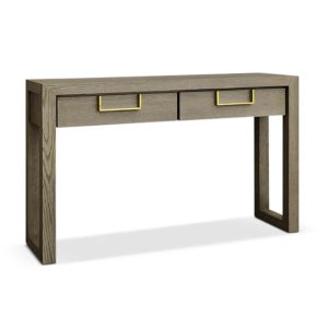 Textured Taupe Oak Veneered Console Table