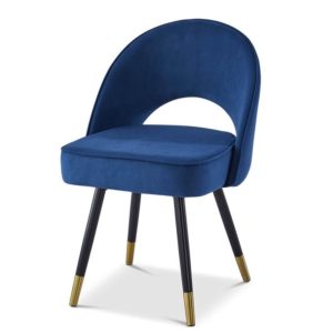 Blue Matte Velvet Dining Chair Set Of 2