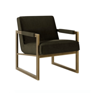 Olive Green Velvet Occasional Chair