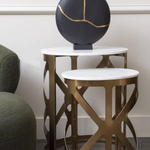 Bronze Finish Side Table