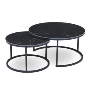 Calacatta Style Black Marble Coffee Table