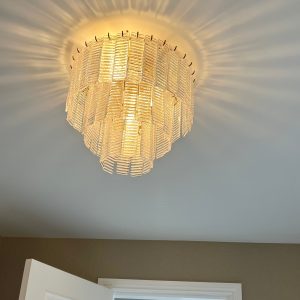 Bronze & Clear Glass Chandelier