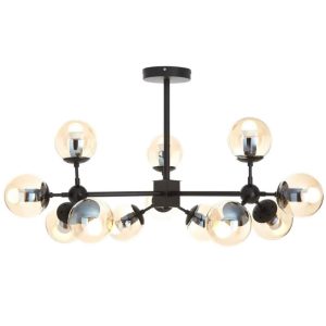 Black 12 Bulb Luxe Ceiling Light