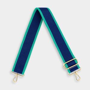 Women's Luxe Green & Navy Stripe Bag Strap | Johnny Loves Rosie