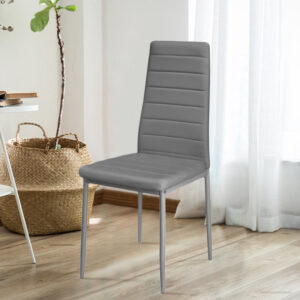 Faux Leather Upholstered Dining Chairs Set of 4