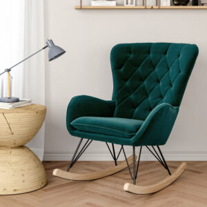 Velvet Upholstered Rocking Chair