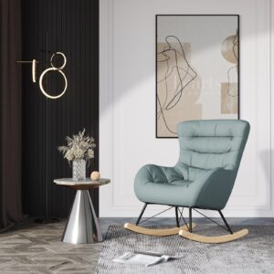 Linen Upholstered Rocking Chair