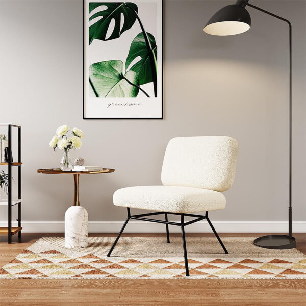 Beige Cashmere Upholstered Accent Chair