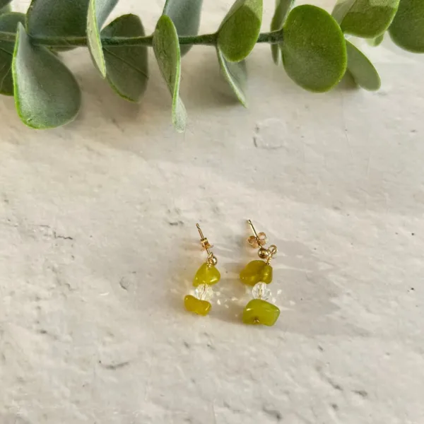 Jade Gemstone Earrings | Metal: Gold Filled