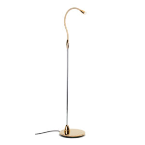 Beadlight Jet Stream Floor Light, gold plated with beige leather