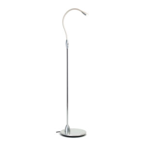Beadlight Jet Stream Floor Light, clear anodised with off white leather