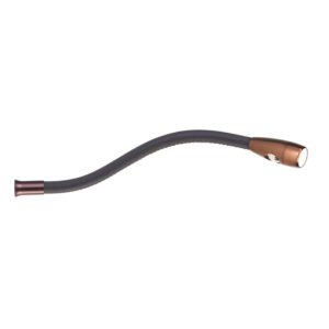 Beadlight Jet Stream Through the Bedhead Light, anodised bronze with mushroom leather