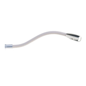 Beadlight Jet Stream Through the Bedhead Light, clear anodised with off white leather