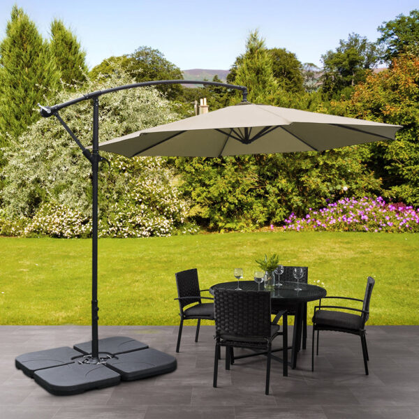 Khaki Outdoor Cantilever Parasol Umbrella