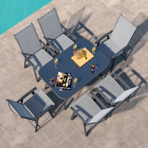Garden Dining Set with 1 Rectangular Table and 4/6 Chairs