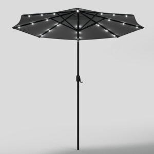 Outdoor Crank Lift Parasol Umbrella with LED Lights