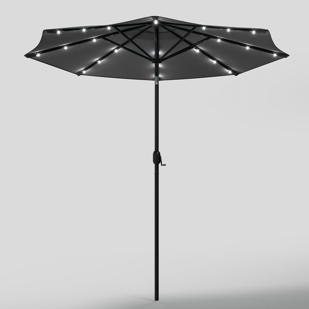 Outdoor Crank Lift Parasol Umbrella with LED Lights