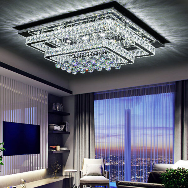 Elegant Crystal LED Flush Mount Ceiling Light 80CM