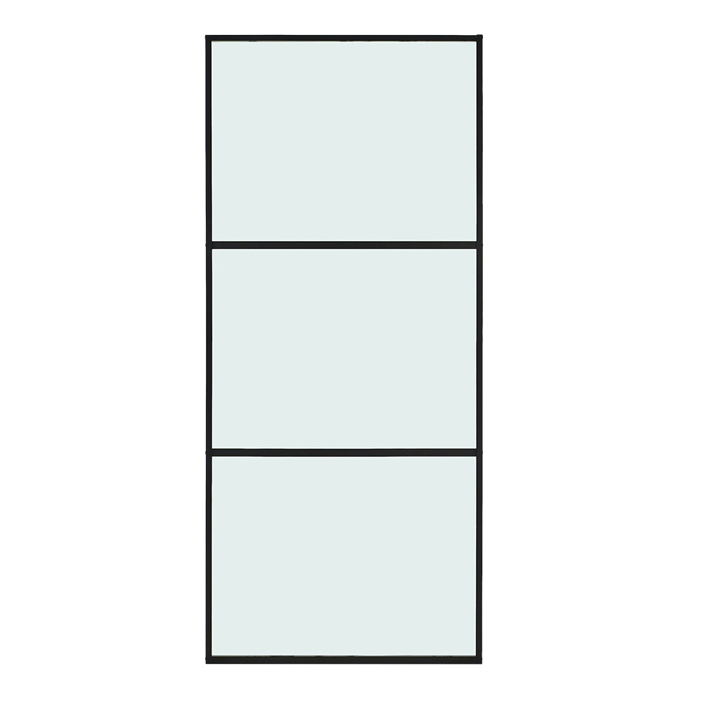 Black Framed Transparent Glass Sliding Door with/without Sliding Hardware Kit